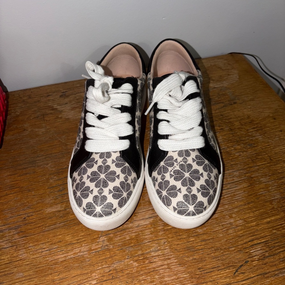 Kate Spade Black and White Floral Sneakers
